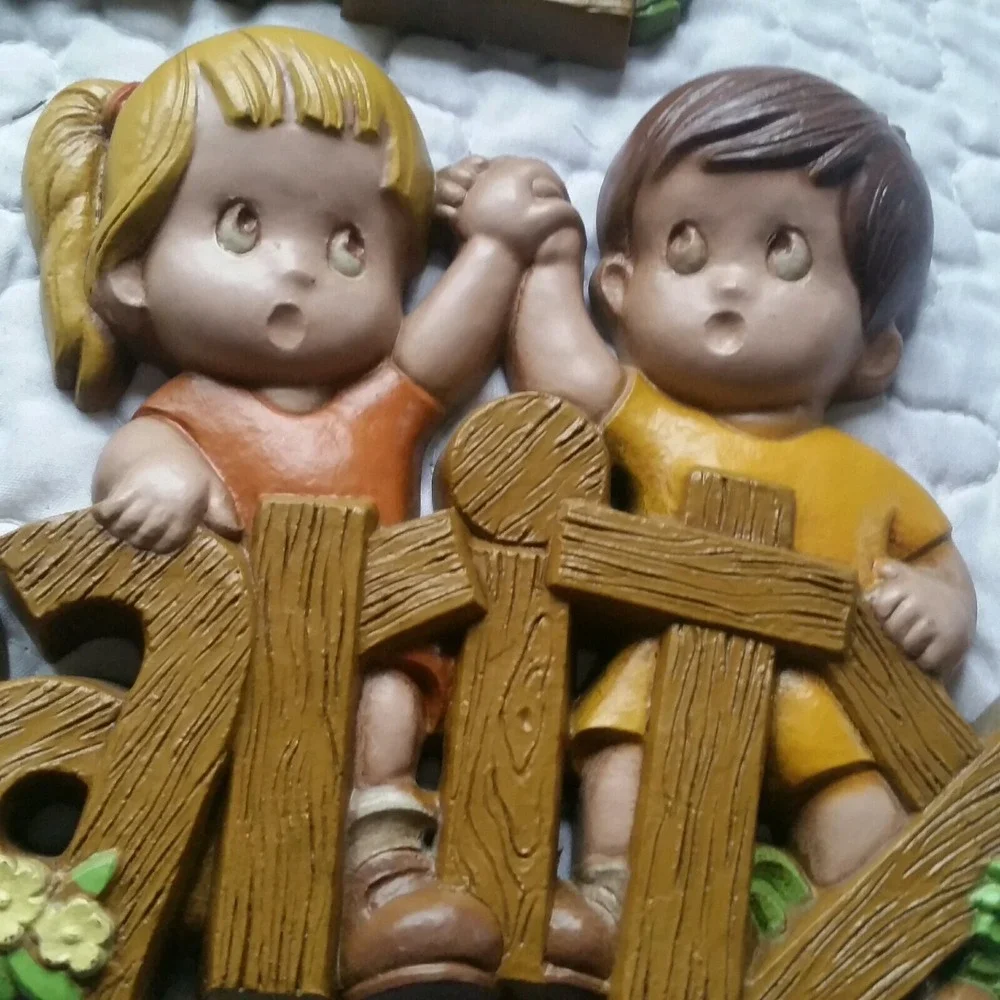 Vintage Burwood 2602 & 2601 Wall Hang Plastic HOPE CHARITY 1972